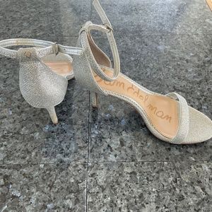 Sam Edelman Strap Ankle Patti Sandals, size 7, Silver